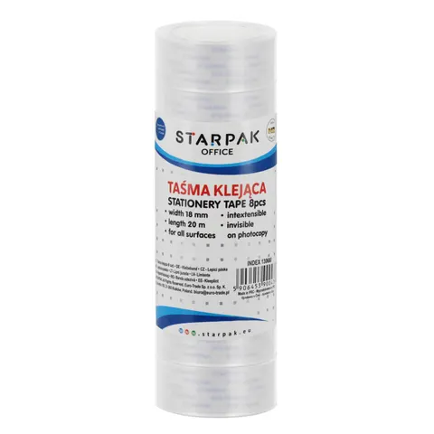Taśma samoprzylepna 18mm/20m 8 sztuk STARPAK 130600