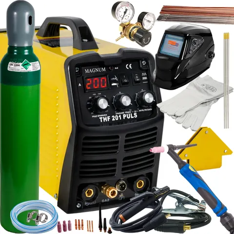 Spawarka MAGNUM TIG THF 201P HF DC MMA 200A 230V LCD 60% ZESTAW 1