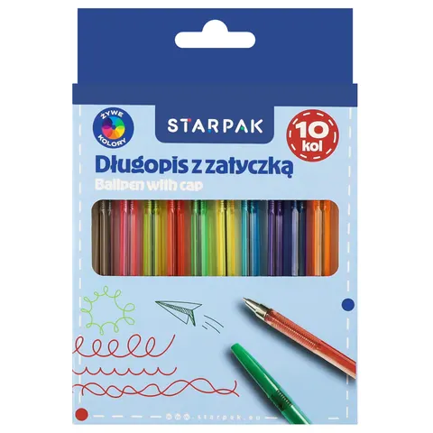 Długopis zamykany 10 kolorów School STARPAK 582145