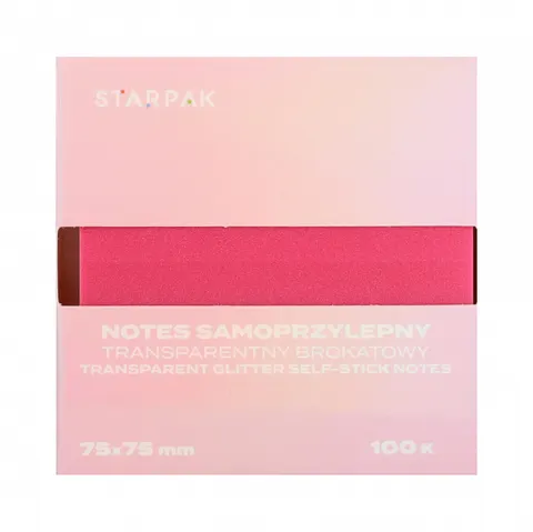 Notes samoprzylepny 75x75/100k transparent Ombre ciemny C3 STARPAK 576523