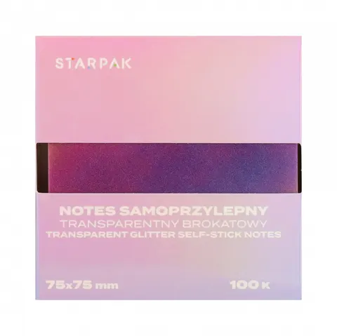Notes samoprzylepny 75x75/100k transparent Ombre ciemny C2 STARPAK 576522