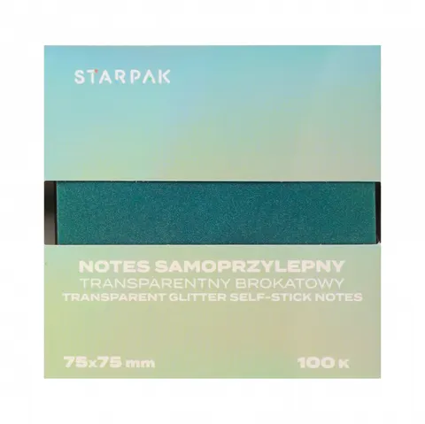 Notes samoprzylepny 75x75/100k transparent Ombre ciemny C6 STARPAK 576526