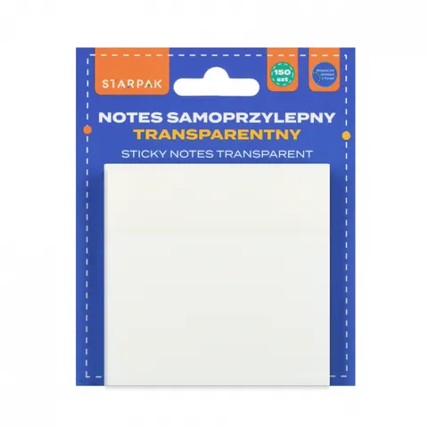 Notes samoprzylepny transparent 75x75/150k STARPAK 562811