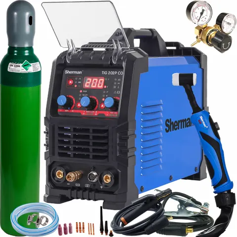 Spawarka inwertorowa TIG Sherman 202P COLD MMA HF 200A IGBT VRD ZESTAW 3