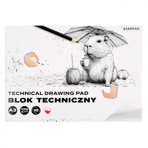 Blok techniczny A3/10k biały A 10 STARPAK 589016