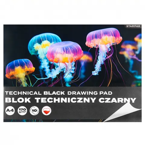 Blok techniczny A4/10k czarny A 10 STARPAK 589014