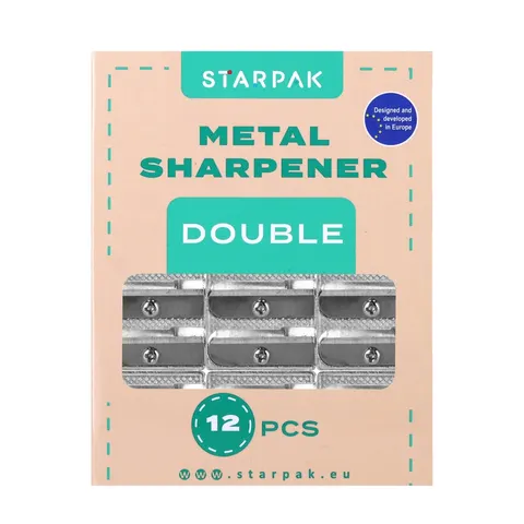 Temperówka szkolna metalowa 2 ostrza A 12 STARPAK 413981