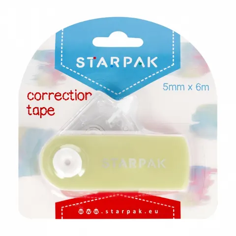 Korektor w taśmie 5mmx6mb pastel żółty STARPAK 507201