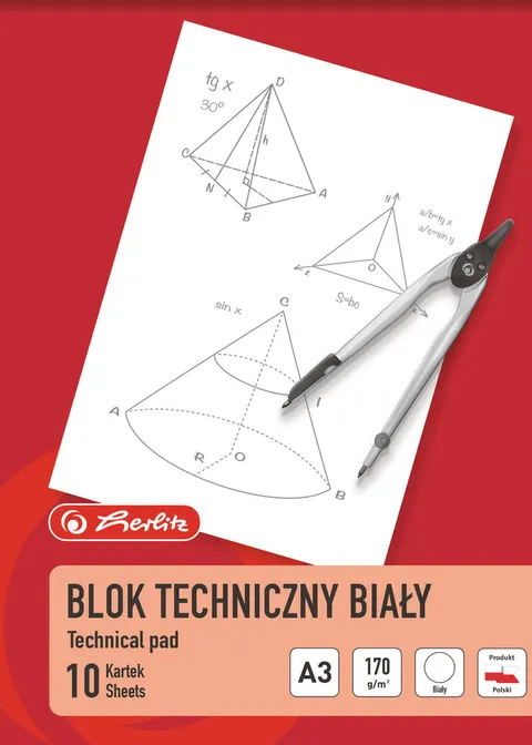 Blok techniczny A3/10k biały A 10 HERLITZ 400198598