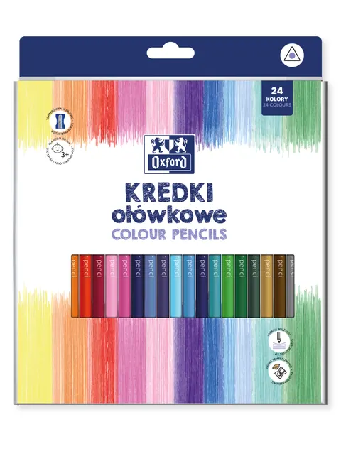 Kredki ołówkowe 24 kolory trójkątne temperówka Regular Oxford HAMELIN 400174525