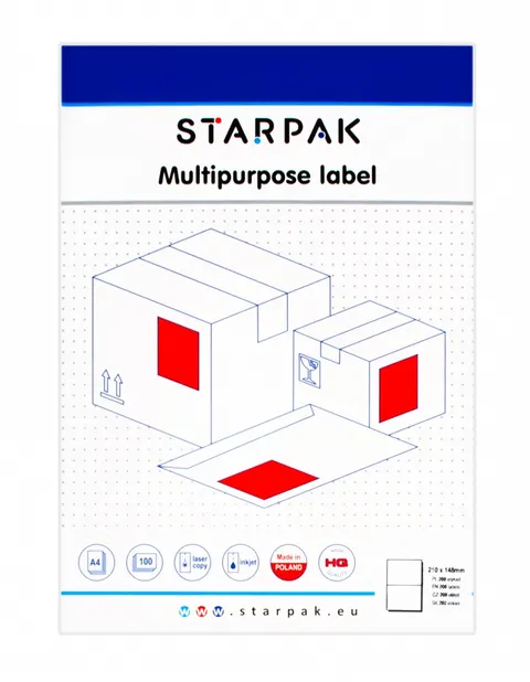 Etykiety samoprzylepne 210x148 STARPAK 424007