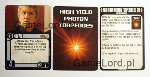 Attack Wing Star Trek - Resources: Kuvak Resource Card & High Yield Torpedo & Reference Card