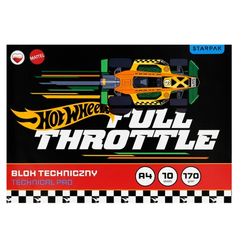 Blok techniczny A4/10K biały Hot Wheels A 20 STARPAK 588614