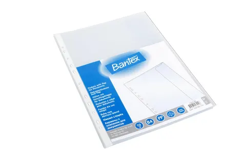 Koszulki na dokumenty groszkowe Bantex A4+ poszerzane z klapką 110 mic 10 szt.