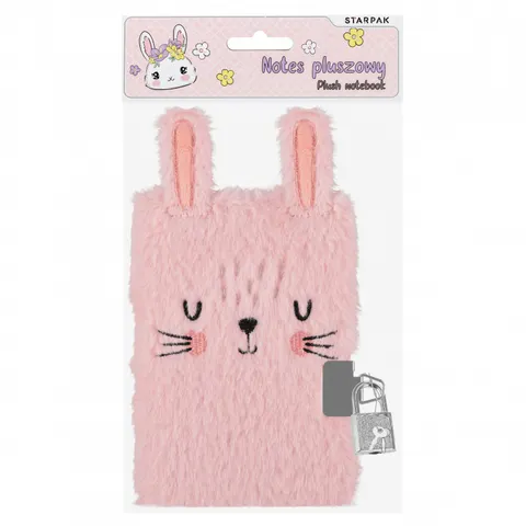 Notes pluszowy zamykany A6 Rabbit STARPAK 578977