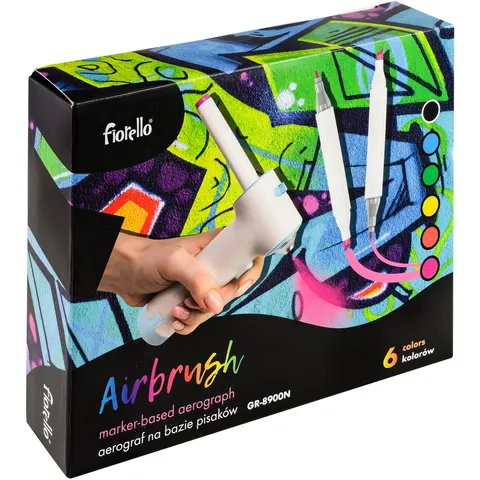 Airbrush zestaw spray: pistolet + markery Fiorello GR-8900N 170-2788