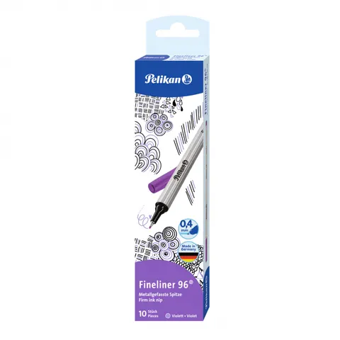 Cienkopis PELIKAN FINELINER 96 0,4 mm 10 szt. fioletowy
