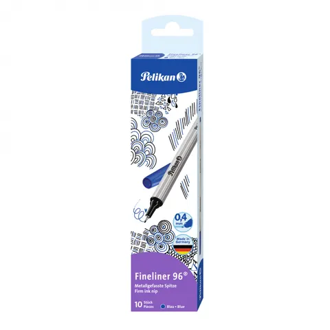 Cienkopis PELIKAN FINELINER 96 0,4 mm 10 szt. niebieski