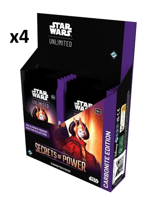 Star Wars: Unlimited Card Game - Secrets of Power - Carbonite Booster Box (12) x4 - CASE