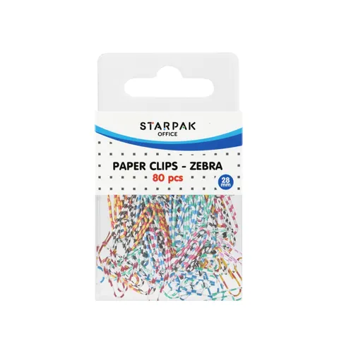 Spinacz metalowy zebra 80szt etui STARPAK 540316