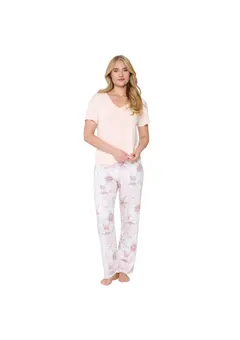 LingaDore - Piżama Apricot Print 8407SET brzoskwiniowy z printem M Pomarańczowy