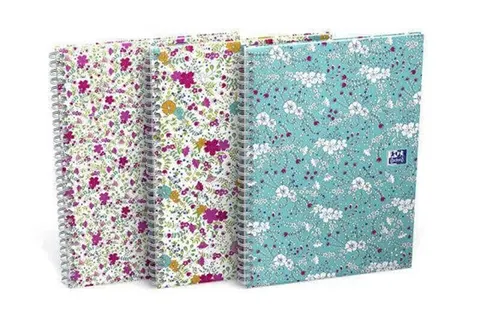 Kołonotatnik B5 60k kratka 90g FLORAL 400094955 OXFORD