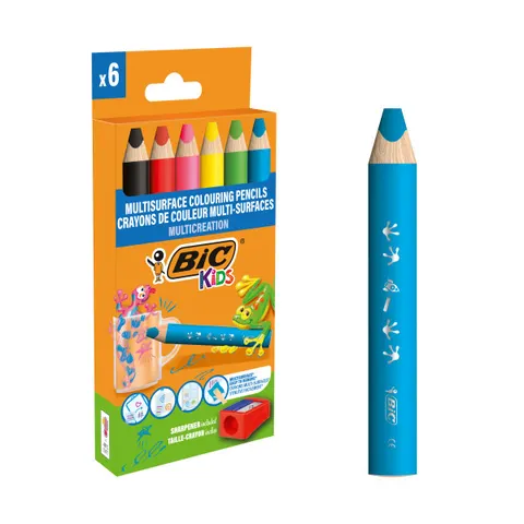 Kredki ołówkowe 6kol/110 temperówka BIC 515220