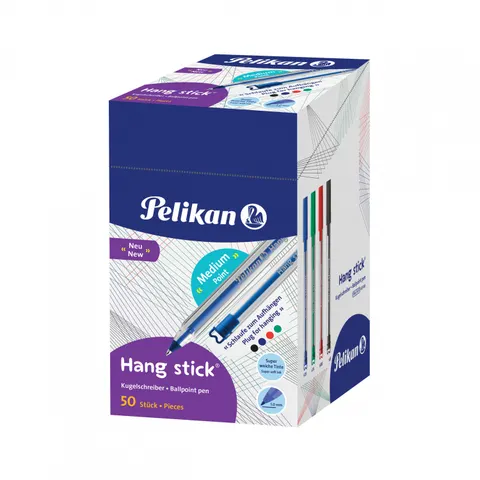 Długopis PELIKAN HANG STICK mix kolorów display 50 szt.