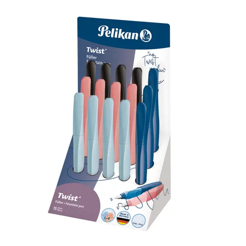 Pióro wieczne PELIKAN TWIST STAL. M mix 4 kolory 15 szt.
