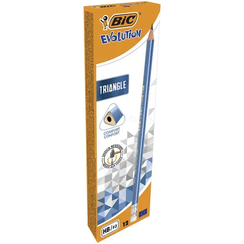 Ołówek trójkątny z gumką HB Triangle PUD A 12 BIC 964849