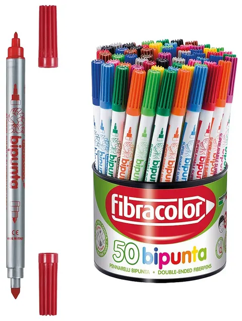 Pisaki dwustronne 50 kol. Bipunta flam Fibracolora
