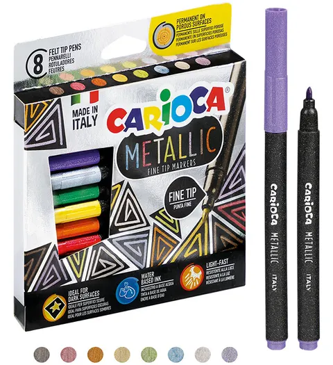 Pisaki CARIOCA metaliczne 8 kol. 43162