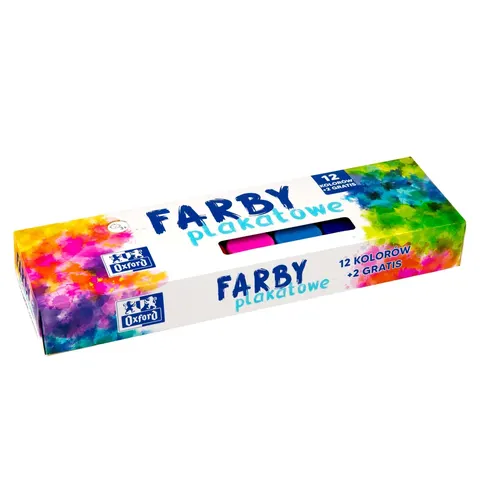 Farby plakatowe 12 kolorów 2kolory 20ml Kids Oxford HAMELIN 400167100