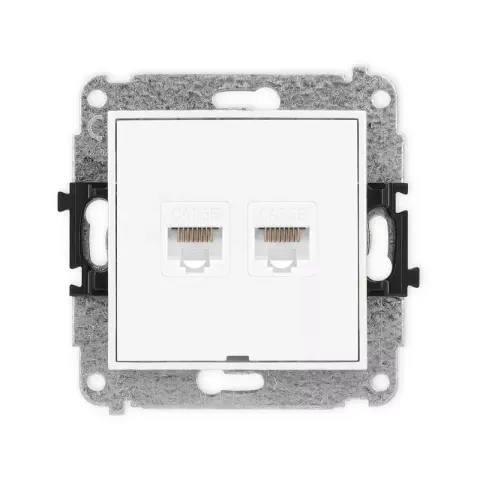 Karlik Mini biały Gniazdo komputerowe 2xRJ45 bez ramki MGKBO-2