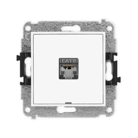 Karlik Mini biały Gniazdo komputerowe 1xRJ45 bez ramki MGKBO-5