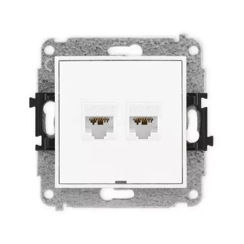 Karlik Mini biały Gniazdo komputerowe 2xRJ45 bez ramki MGKBO-8