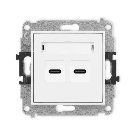 Karlik Mini biały Ładowarka Gniazdo 2x USB C bez ramki MCUSB-7