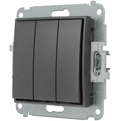 Mechanizm łącznika potrójnego producent Karlik seria Mini kolor Grafitowy kod 11MWP-7