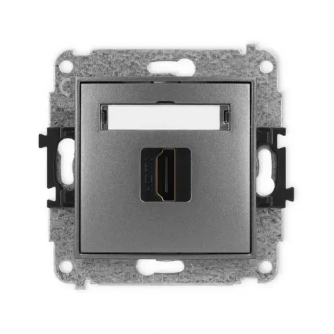 Mechanizm gniazda pojedynczego HDMI 2.0, 4K producent Karlik seria Mini kolor Grafitowy kod 11MHDMI-3