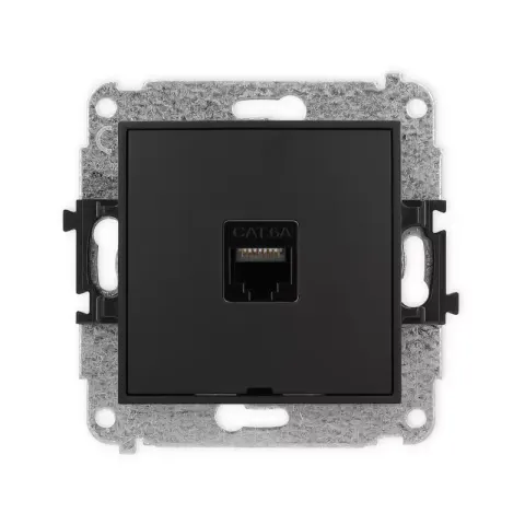 Karlik Mini czarny mat Gniazdo komputerowe 1xRJ45 bez ramki 12MGKBO-7