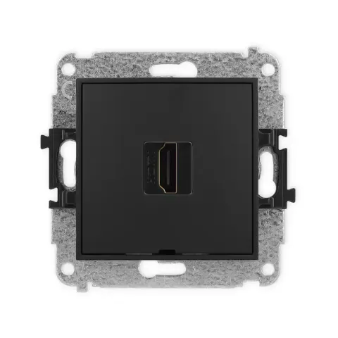 Karlik Mini czarny mat Gniazdo 1x HDMI 2.0 bez ramki 12MHDMIBO-3