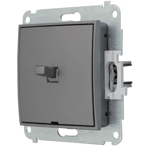 Karlik Mini szary mat Włącznik pojedynczy w stylu USA bez ramki 27MWPUS-1
