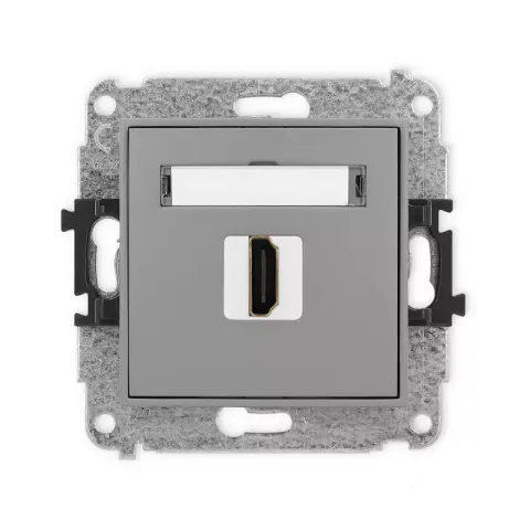 Karlik Mini szary mat Gniazdo 1x HDMI 2.0 bez ramki 27MHDMI-3