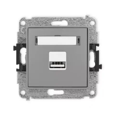 Karlik Mini szary mat Ładowarka USB A bez ramki 27MCUSB-1