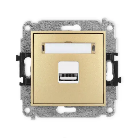 Karlik Mini złoty Ładowarka USB A bez ramki 29MCUSB-1