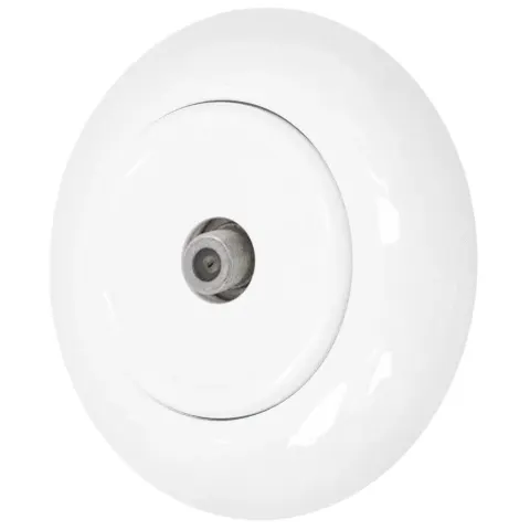 Gniazdo antenowe SAT retro z ramką kolor biały styl loft