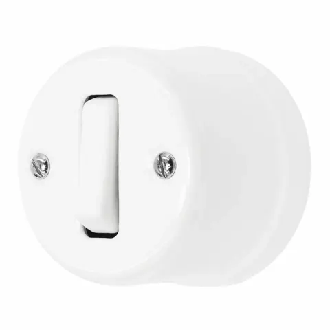 Łącznik dzwonkowy natynkowy 'Retro ceramic' 10A-250V~, biały TG-RCS-111W