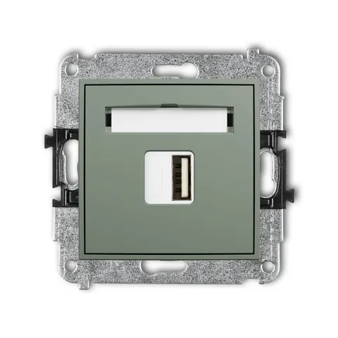 Karlik Seria Mini Mechanizm ładowarki USB pojedynczej USB A, 10W max., 5V, 2A kolor szałwiowy symbol 61MCUSB-3