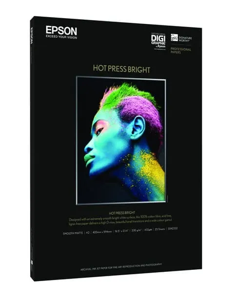 Papier EPSON Hot Press Bright 330 g/m2 - A2, 25 arkuszy