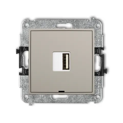 Karlik ICON Mechanizm ładowarki USB pojedynczej USB A, 10W max., 5V, 2A, bez pola opisowego 60ICUSBBO-3